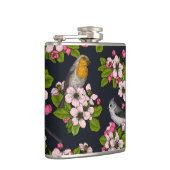 Vogels en bloesems, zwart heupfles (Rechts)