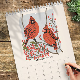 Vogels en botanische illustraties 2026 vintage kalender