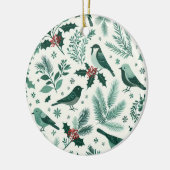 Vogels en Boughs Vakantie Motief Keramisch Ornament (Links)