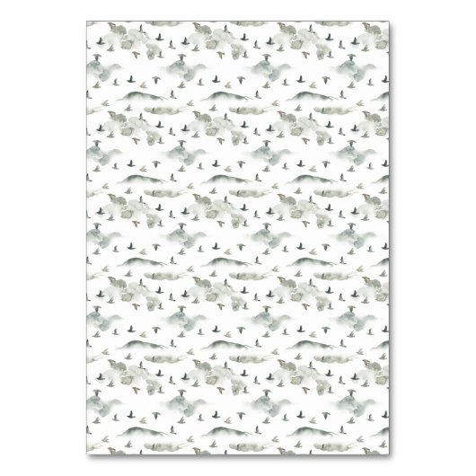 vogels en bruiloft in heuvel dankzij de tafelkaar kaart (Achterkant)