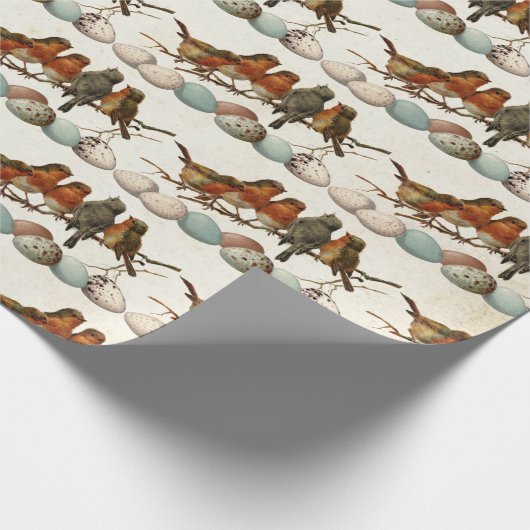 Vogels en eieren Robin  Parchment Decoupage Cadeaupapier (Hoek)