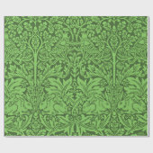 Vogels en Konijnen, smaragdgroen, Cadeaupapier (Vlak)