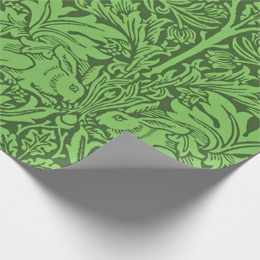  Vogels en Konijnen, smaragdgroen, Cadeaupapier (Hoek)