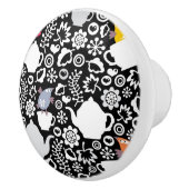 Vogels en kopjes keramische knop (Rechts)