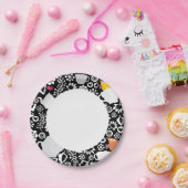 Vogels en kopjes papieren bordje (Feest)