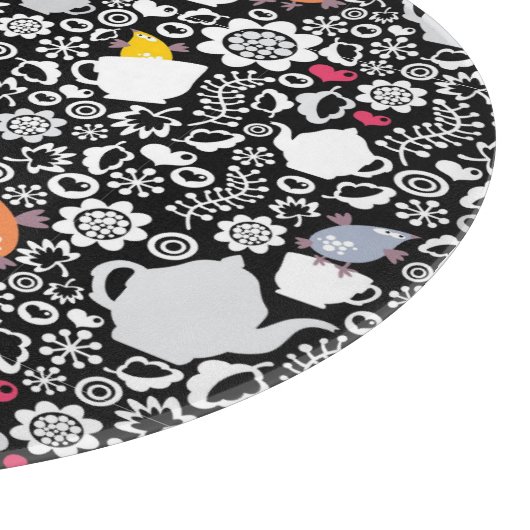 Vogels en kopjes snijplank (Hoek)