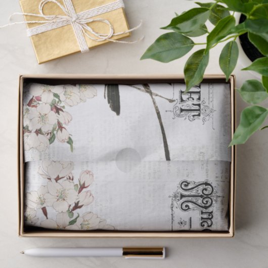 Vogels- en Magnolieweefselpapier Tissuepapier (Geschenk)