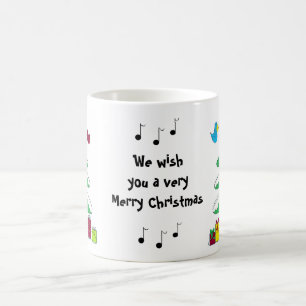 Vogels en muzieknoten Kerstscene Koffiemok