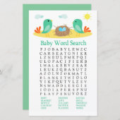 Vogels en nesten Baby shower Word Search Game (Voorkant / Achterkant)