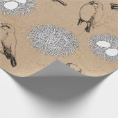 vogels en nestkraft Brown Cadeaupapier (Hoek)