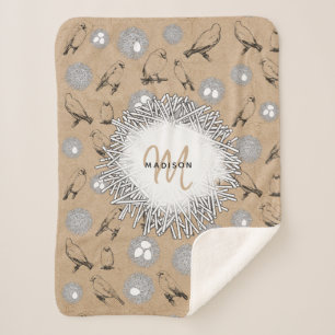 vogels en nestkraft Brown Sherpa Deken