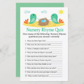 Vogels en nestnestsery Rhyme Quiz-baby shower (Voorkant / Achterkant)