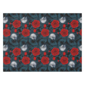 Vogels en rode pioenbloemen met blauwe bladeren tafelkleed (Voorkant (Horizontaal))