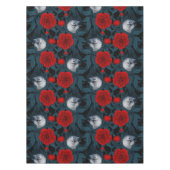 Vogels en rode pioenbloemen met blauwe bladeren tafelkleed (Voorkant)