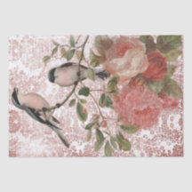  vogels en Rozen Shabby Chic Tissue Paper