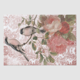  vogels en Rozen Shabby Chic Tissue Paper Tissuepapier
