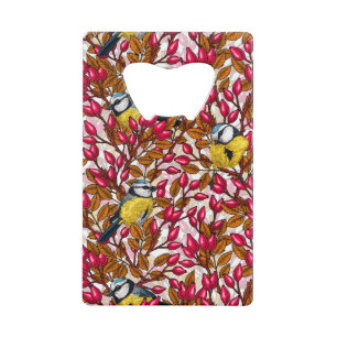 Vogels en rozen van honden kredietkaart flessenopener