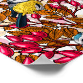 Vogels en rozen van honden poster (Hoek)