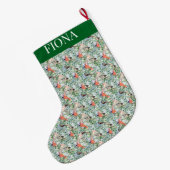 Vogels en sneeuwbessen grote kerstsok (Achterkant (Hangend))