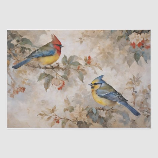 Vogels en Takken Decoupage Tissuepapier (Voorkant)