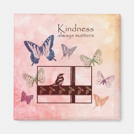 Vogels en vlinders Kindness Matters Magneet (Voorkant)