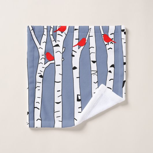Vogels en vogels bad handdoek (Wasdoekje)