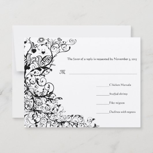 Vogels en zwembroeken Kaart RSVP-respons #31g (Achterkant)