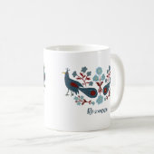 Vogels Flowers Boho Design GEPERSONALISEERD Koffiemok (Voorkant rechts)