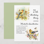  Vogels Gele Goudvink 21e Verjaardag Kaart (Voorkant / Achterkant)