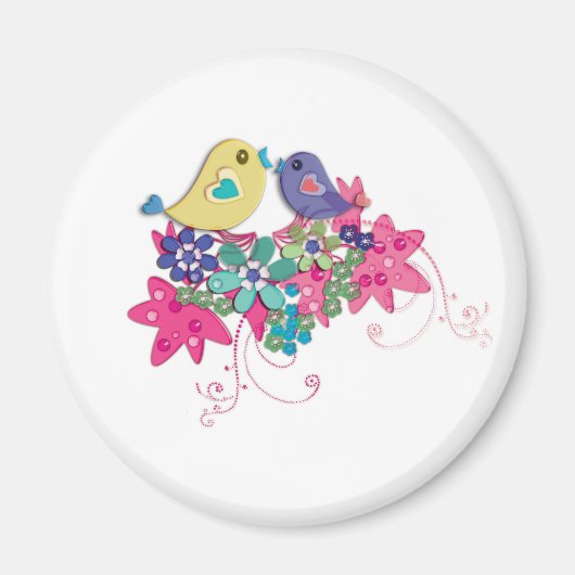 Vogels, glas magneet (Voorkant)