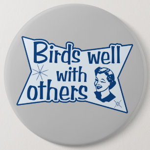 vogels goed met anderen ronde button 6,0 cm