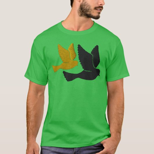 Vogels grappig geborduurd t-shirt (Voorkant)