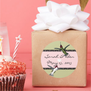 Vogels grazen met vleugels ronde sticker