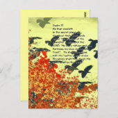 Vogels Hij zal u bedekken met Zijn veren, Briefkaart (Voorkant / Achterkant)