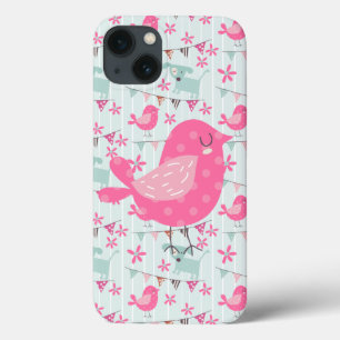 Vogels, honden, banners, bloemen iPhone 13 hoesje