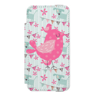 Vogels, honden, banners, bloemen