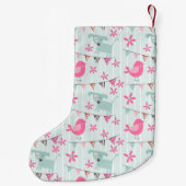 Vogels, honden, banners, bloemen kleine kerstsok (Achterkant)