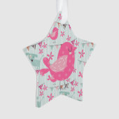 Vogels, honden, banners, bloemen ornament (voorkant)