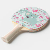 Vogels, honden, banners, bloemen tafeltennisbatje (Voorkant Gekanteld)