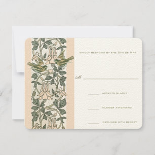 Vogels HoneySuckle Wedding RSVP Kaartje