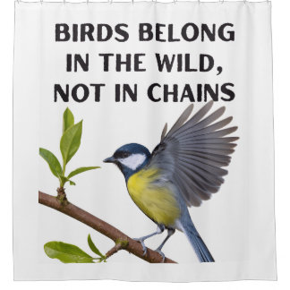 Vogels horen in het wild, niet in ketens – Wilde d Douchegordijn