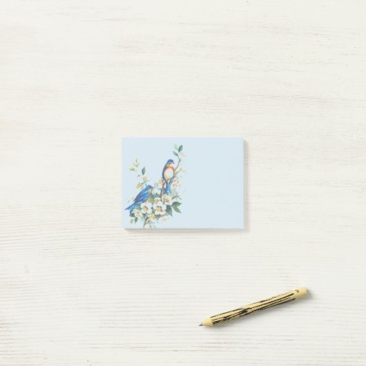  vogels in bloemen post-it® notes (Op bureau)