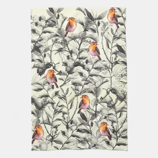 Vogels in de bomen theedoek (Verticaal)
