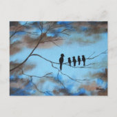 Vogels in de boom in Sky Moederdag Abstracte kunst Briefkaart (Voorkant)