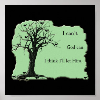 Vogels in de boom - Mint Green - Canvas Print