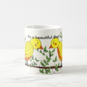 Vogels in de boomtoppen koffiemok