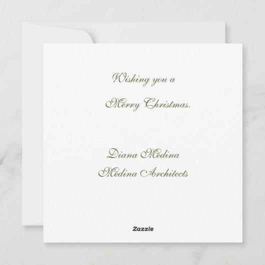 Vogels in de sneeuw op Holly Berries Flat Feestdagenkaart (Achterkant)