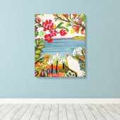 Vogels in de tuin canvas afdruk (Insitu (Houten vloer))