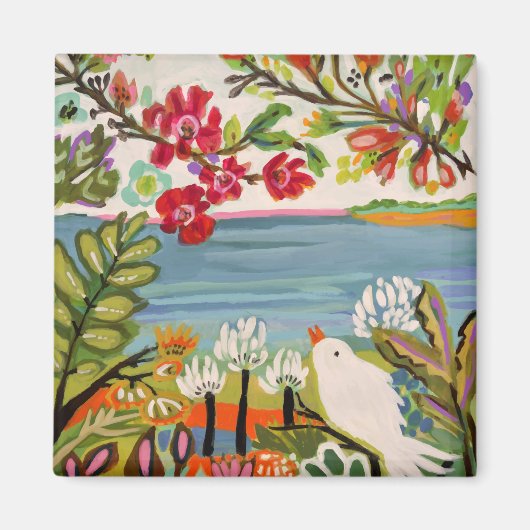 Vogels in de tuin magneet (Voorkant)