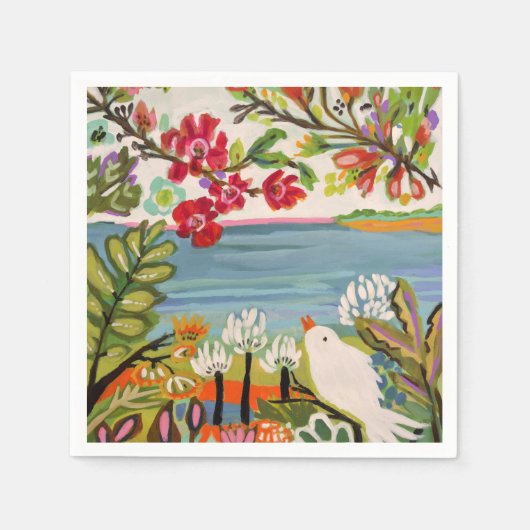 Vogels in de tuin servet (Voorkant)